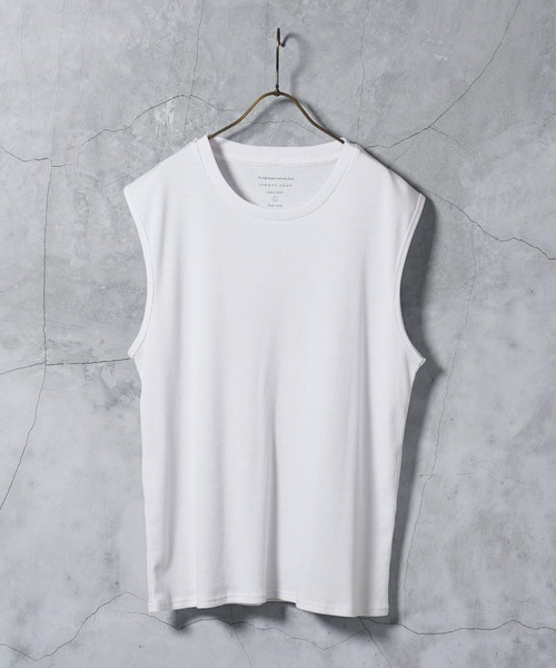 jiggys shop（ジギーズショップ）の「テレコ素材 リブ編み ノースリーブ タンクトップ（タンクトップ・メンズ・ブラック/ホワイト/チャコールグレー・X-LARGE/MEDIUM/LARGE）」の20枚目の写真