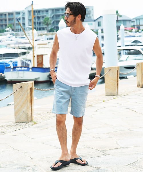 jiggys shop（ジギーズショップ）の「テレコ素材 リブ編み ノースリーブ タンクトップ（タンクトップ・メンズ・ブラック/ホワイト/チャコールグレー・X-LARGE/MEDIUM/LARGE）」の16枚目の写真