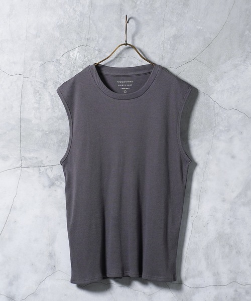 jiggys shop（ジギーズショップ）の「テレコ素材 リブ編み ノースリーブ タンクトップ（タンクトップ・メンズ・ブラック/ホワイト/チャコールグレー・X-LARGE/MEDIUM/LARGE）」の6枚目の写真