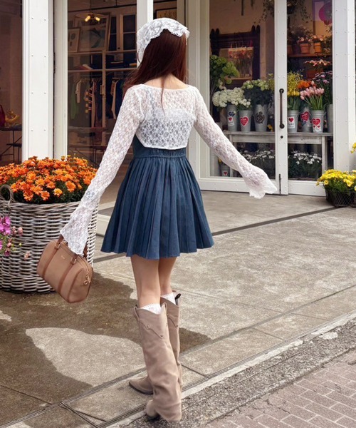 セール】【Nono企画】トップスセットプリーツミニワンピース