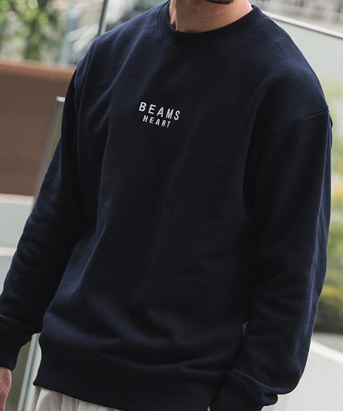 BEAMS HEART(ビームスハート)の「【ユニセックス】BEAMS HEART ロゴ 刺繍 スウェット(スウェット・メンズ・ライトグレー/ネイビー・M/S/XL/L)」の2枚目の写真