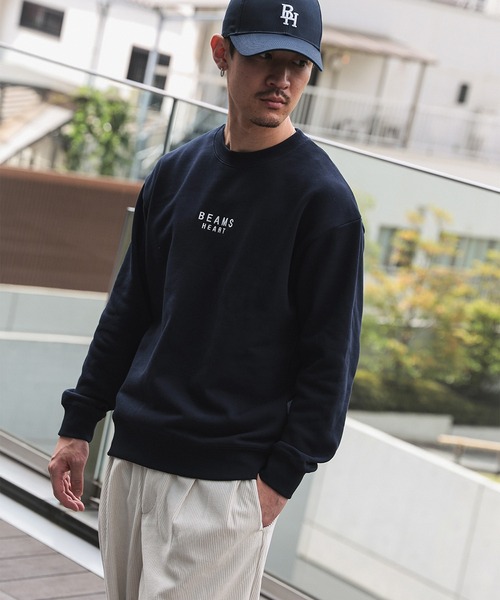 ユニセックス】BEAMS HEART ロゴ 刺繍 スウェット（スウェット