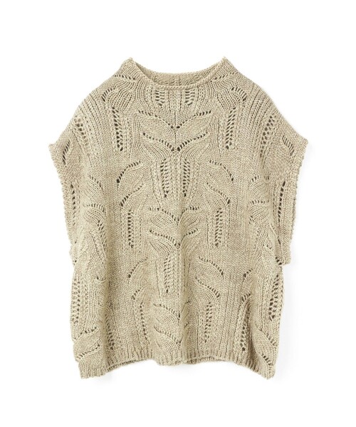 mizuiroind（ミズイロインド）の「mizuiro ind シアーケーブル柄ベスト（ベスト・レディース・ネイビー/キナリ/チャコールグレー・FREE）」の4枚目の写真