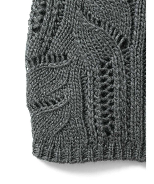 mizuiroind（ミズイロインド）の「mizuiro ind シアーケーブル柄ベスト（ベスト・レディース・ネイビー/キナリ/チャコールグレー・FREE）」の17枚目の写真