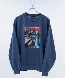 【at】〔THRASHER/スラッシャー〕裏起毛 マガジンプリント ピグメントスウェット