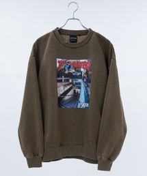 【at】〔THRASHER/スラッシャー〕裏起毛 マガジンプリント ピグメントスウェット
