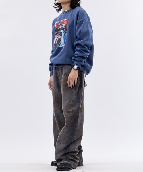 THRASHER（スラッシャー）の「【at】〔THRASHER/スラッシャー〕裏起毛 マガジンプリント ピグメントスウェット（スウェット・メンズ・ネイビー/チャコールグレー/グレー/ブラウン・MEDIUM/LARGE）」の13枚目の写真