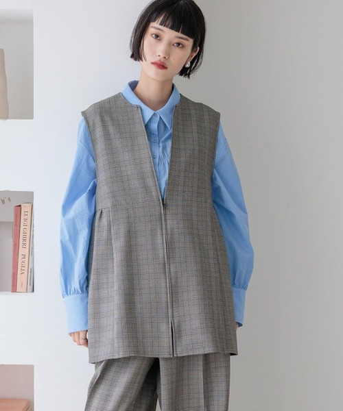 LOWRYS FARM(ローリーズファーム)の「ラナテックベスト 455402(ベスト・レディース・チェック/ブラウン/チャコールグレー/ブラウン系その他・FREE)」の4枚目の写真