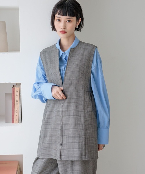 LOWRYS FARM(ローリーズファーム)の「ラナテックベスト 455402(ベスト・レディース・チェック/ブラウン/チャコールグレー/ブラウン系その他・FREE)」の8枚目の写真