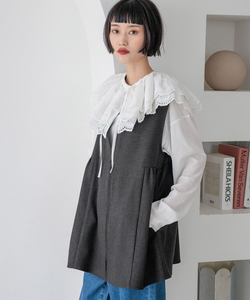 LOWRYS FARM(ローリーズファーム)の「ラナテックベスト 455402(ベスト・レディース・チェック/ブラウン/チャコールグレー/ブラウン系その他・FREE)」の10枚目の写真