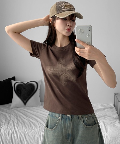 Summer stage граффити кроп‑футболка с коротким рукавом (T‑shirt)