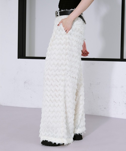 Ellno Loset（エルノロゼット）の「カットジャガードシアーパンツ/SETUP対応（スラックス・メンズ・オフホワイト/ブラック・X-SMALL/SMALL/MEDIUM/LARGE）」の12枚目の写真