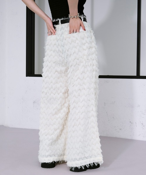 Ellno Loset（エルノロゼット）の「カットジャガードシアーパンツ/SETUP対応（スラックス・メンズ・オフホワイト/ブラック・X-SMALL/SMALL/MEDIUM/LARGE）」の11枚目の写真