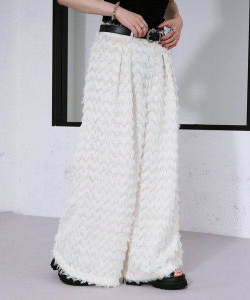 Ellno Loset（エルノロゼット）の「カットジャガードシアーパンツ/SETUP対応（スラックス・メンズ・オフホワイト/ブラック・X-SMALL/SMALL/MEDIUM/LARGE）」の13枚目の写真