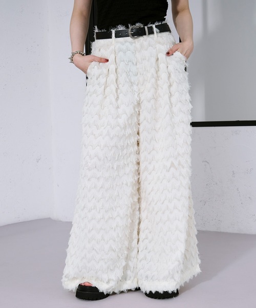 Ellno Loset（エルノロゼット）の「カットジャガードシアーパンツ/SETUP対応（スラックス・メンズ・オフホワイト/ブラック・X-SMALL/SMALL/MEDIUM/LARGE）」の15枚目の写真