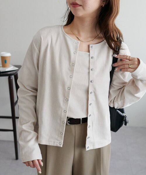 DISCOAT（ディスコート）の「杢ベロアアンサンブル（アンサンブル・レディース・ブラック/ブルー/ホワイト系その他/ブラウン・FREE）」の3枚目の写真