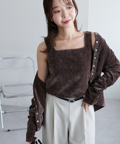 DISCOAT（ディスコート）の「杢ベロアアンサンブル（アンサンブル・レディース・ブラック/ブルー/ホワイト系その他/ブラウン・FREE）」の12枚目の写真