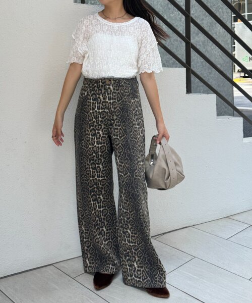 WILLOW（ウィロー）の「【willow】断ち切りワイドデニム（デニムパンツ・レディース・ベージュ/ブラック・ONE SIZE）」の16枚目の写真