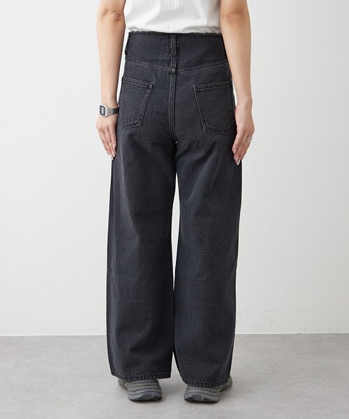 WILLOW（ウィロー）の「【willow】断ち切りワイドデニム（デニムパンツ・レディース・ベージュ/ブラック・ONE SIZE）」の8枚目の写真