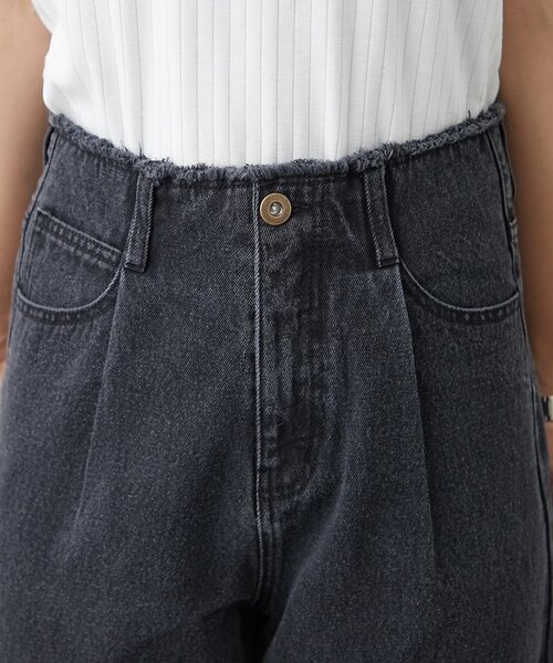 WILLOW（ウィロー）の「【willow】断ち切りワイドデニム（デニムパンツ・レディース・ベージュ/ブラック・ONE SIZE）」の10枚目の写真