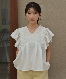 I_am | v neck shoulder frill blouse / vネックショルダーフリルブラウス(シャツ/ブラウス)