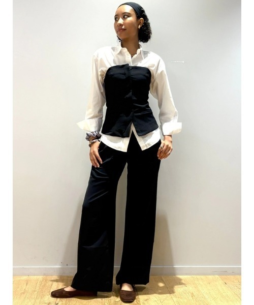 GAP(ギャップ)の「ストラップレス バイストレッチ コルセットトップス(ベスト・レディース・ブラック/グレー・XS/S/M/L/XXS)」の9枚目の写真