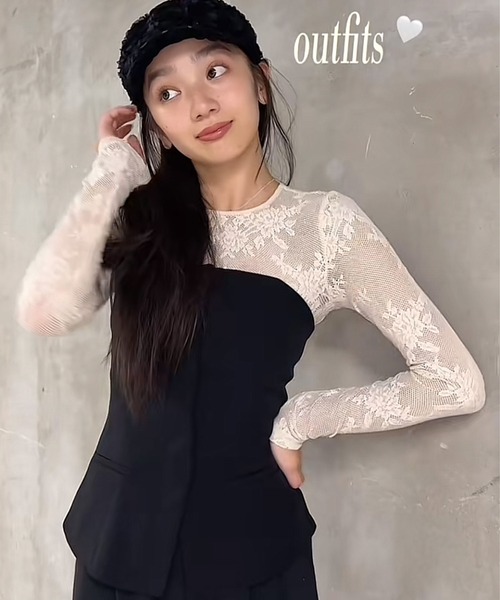 GAP(ギャップ)の「ストラップレス バイストレッチ コルセットトップス(ベスト・レディース・ブラック/グレー・XS/S/M/L/XXS)」の11枚目の写真