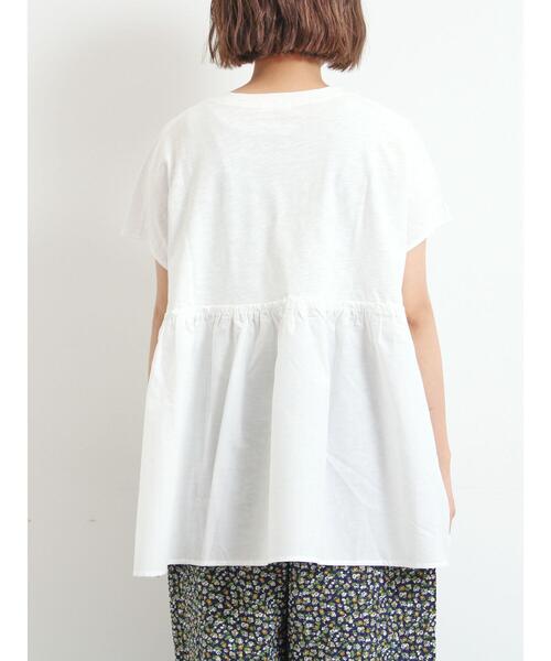 SM2（エスエムツー）の「[接触冷感]切替ギャザーロゴプリントフレンチ袖Tシャツ（Tシャツ/カットソー・レディース・イエロー/オフホワイト/チャコールグレー・F）」の20枚目の写真