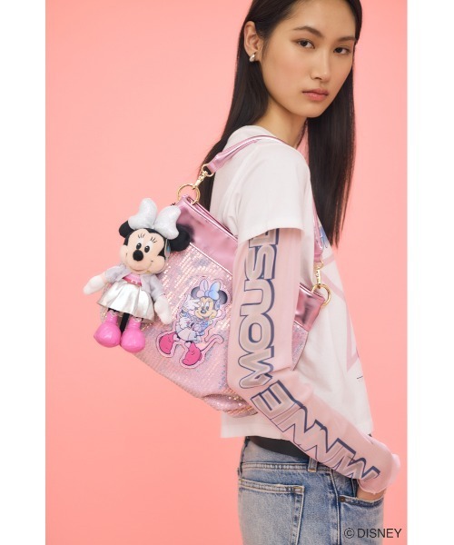 Disney SERIES CREATED by MUS(ディズニーシリーズクリエイテッドバイエムユーエス)の「MD IDOL SPANGLE バッグ / MINNIE(ショルダーバッグ・レディース・ピンク/シルバー・FREE)」の6枚目の写真