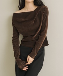 NEUNA | オフショルシアーベロアドレープトップス(Tシャツ/カットソー)