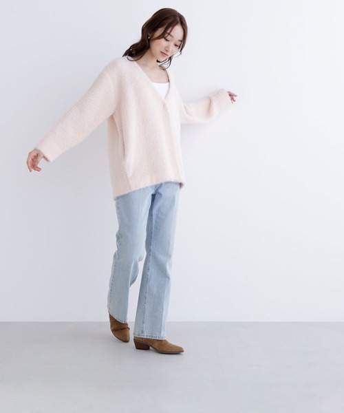 NATURAL BEAUTY BASIC(ナチュラルビューティーベーシック)の「◇Vネックシャギー接結コーディガン(カーディガン/ボレロ・レディース・ピンク/ベージュ/チャコールグレー・FREE)」の22枚目の写真