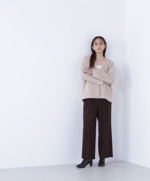 NATURAL BEAUTY BASIC(ナチュラルビューティーベーシック)の「◇Vネックシャギー接結コーディガン(カーディガン/ボレロ・レディース・ピンク/ベージュ/チャコールグレー・FREE)」の14枚目の写真