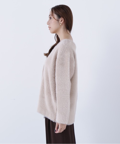 NATURAL BEAUTY BASIC(ナチュラルビューティーベーシック)の「◇Vネックシャギー接結コーディガン(カーディガン/ボレロ・レディース・ピンク/ベージュ/チャコールグレー・FREE)」の16枚目の写真