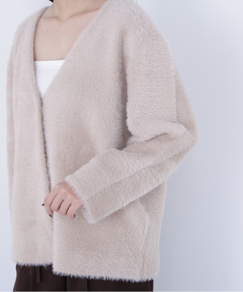NATURAL BEAUTY BASIC(ナチュラルビューティーベーシック)の「◇Vネックシャギー接結コーディガン(カーディガン/ボレロ・レディース・ピンク/ベージュ/チャコールグレー・FREE)」の19枚目の写真