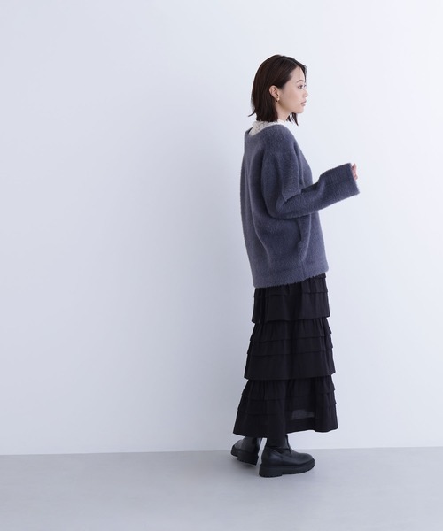 NATURAL BEAUTY BASIC(ナチュラルビューティーベーシック)の「◇Vネックシャギー接結コーディガン(カーディガン/ボレロ・レディース・ピンク/ベージュ/チャコールグレー・FREE)」の5枚目の写真