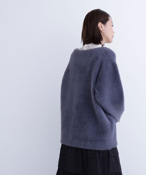 NATURAL BEAUTY BASIC(ナチュラルビューティーベーシック)の「◇Vネックシャギー接結コーディガン(カーディガン/ボレロ・レディース・ピンク/ベージュ/チャコールグレー・FREE)」の8枚目の写真