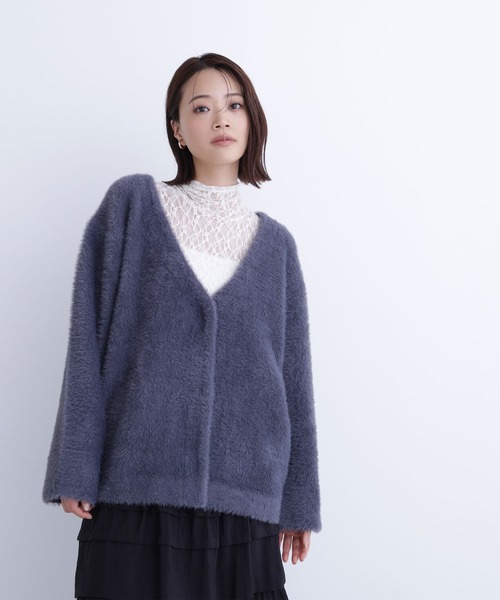 NATURAL BEAUTY BASIC(ナチュラルビューティーベーシック)の「◇Vネックシャギー接結コーディガン(カーディガン/ボレロ・レディース・ピンク/ベージュ/チャコールグレー・FREE)」の10枚目の写真