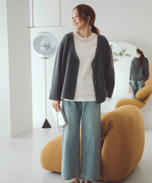 セール】◇Vネックシャギー接結コーディガン（カーディガン/ボレロ
