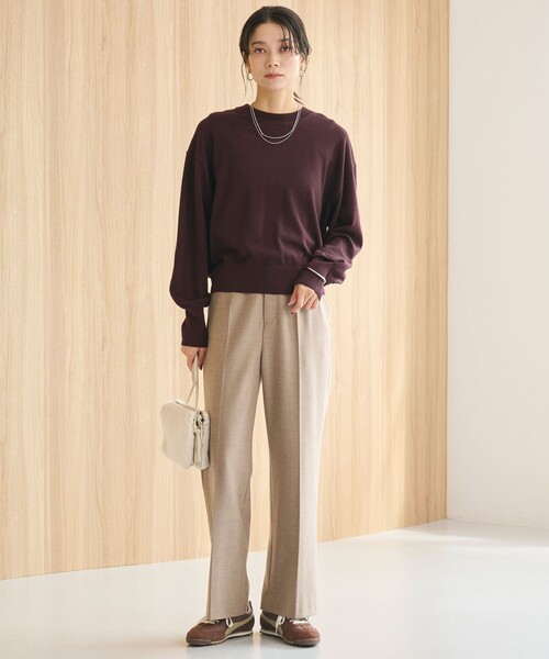 green label relaxing（グリーンレーベルリラクシング）の「［size SHORT/TALLあり］ウラキモウ ビューティー パンツ（その他パンツ・レディース・ブラック/ライトグレー/その他1/モカ・TALL/40/38/36/34/SHORT）」の6枚目の写真