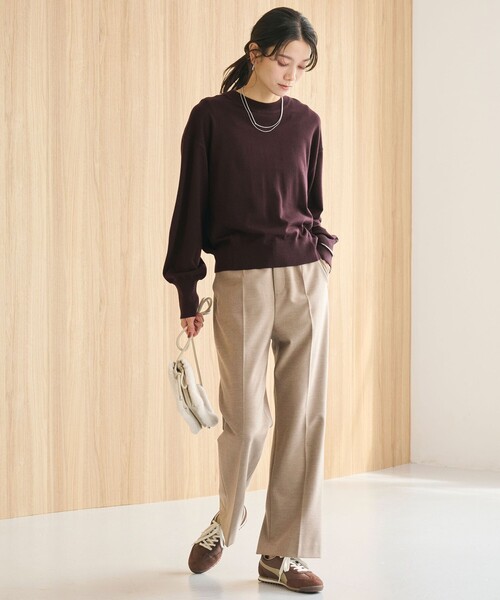 green label relaxing（グリーンレーベルリラクシング）の「［size SHORT/TALLあり］ウラキモウ ビューティー パンツ（その他パンツ・レディース・ブラック/ライトグレー/その他1/モカ・TALL/40/38/36/34/SHORT）」の7枚目の写真