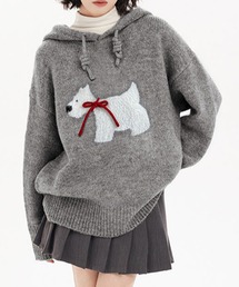 ハグオーワー フード付きニットセーター フード付き ニット」に該当するレディースのニット/セーター