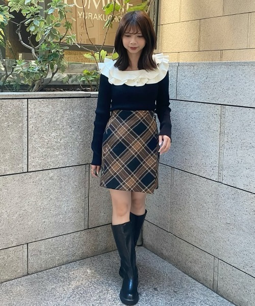 31 Sons de mode（トランテアン　ソン　ドゥ　モード）の「2025秋冬新作 ラップミニスカート（スカート・レディース・ブラック/ベージュ/ブラウン・M/S）」の6枚目の写真