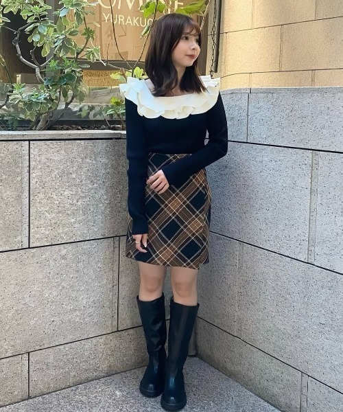 31 Sons de mode（トランテアン　ソン　ドゥ　モード）の「2025秋冬新作 ラップミニスカート（スカート・レディース・ブラック/ベージュ/ブラウン・M/S）」の7枚目の写真