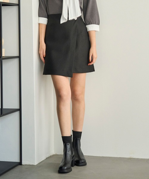 31 Sons de mode（トランテアン　ソン　ドゥ　モード）の「2025秋冬新作 ラップミニスカート（スカート・レディース・ブラック/ベージュ/ブラウン・M/S）」の18枚目の写真