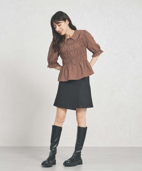 31 Sons de mode（トランテアン　ソン　ドゥ　モード）の「ラップミニスカート（スカート・レディース・ブラック/ベージュ/ブラウン・M/S）」の21枚目の写真