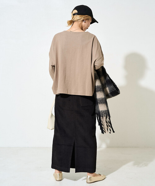 限定展開 カット コーデュロイ スリット イージー スカート（スカート