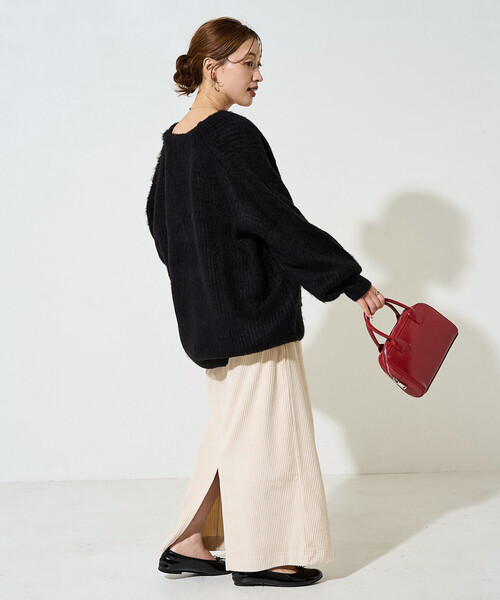 FREAK'S STORE(フリークスストア)の「限定展開 カット コーデュロイ スリット イージー スカート(スカート・レディース・ブラウン/ピンク/ベージュ/ブラック/ナチュラル/ブルー・SMALL/MEDIUM)」の20枚目の写真