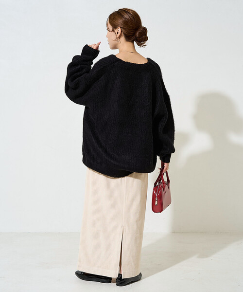 FREAK'S STORE(フリークスストア)の「限定展開 カット コーデュロイ スリット イージー スカート(スカート・レディース・ブラウン/ピンク/ベージュ/ブラック/ナチュラル/ブルー・SMALL/MEDIUM)」の21枚目の写真