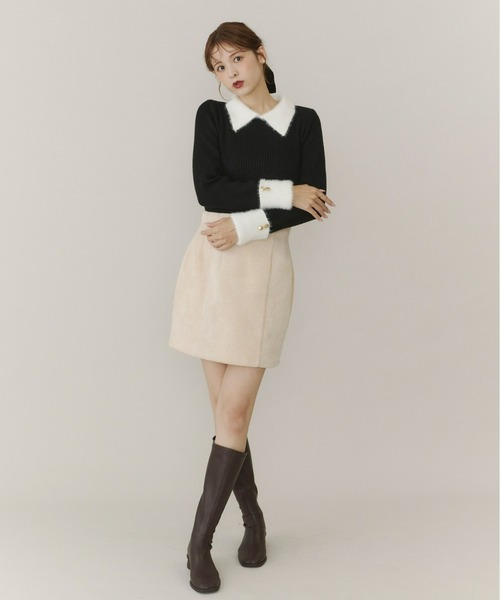 Olu.（オルドット）の「フェザーカラーゴールドボタンニット（ニット/セーター・レディース・ブラウン/ブラック/チャコールグレー・FREE）」の7枚目の写真