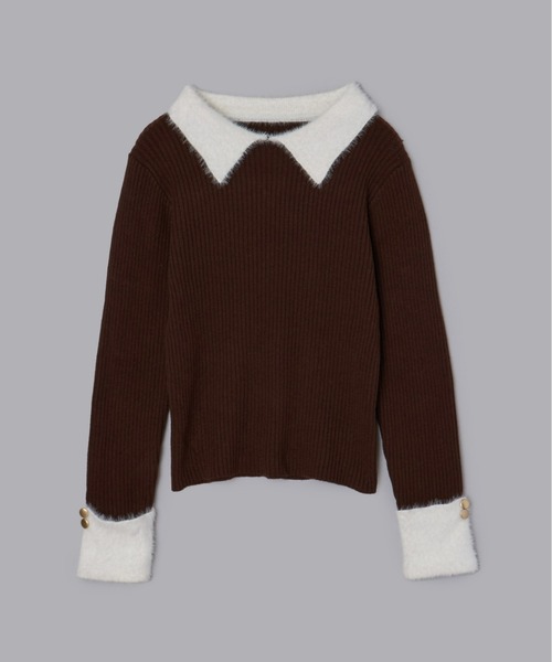 Olu.（オルドット）の「フェザーカラーゴールドボタンニット（ニット/セーター・レディース・ブラウン/ブラック/チャコールグレー・FREE）」の16枚目の写真